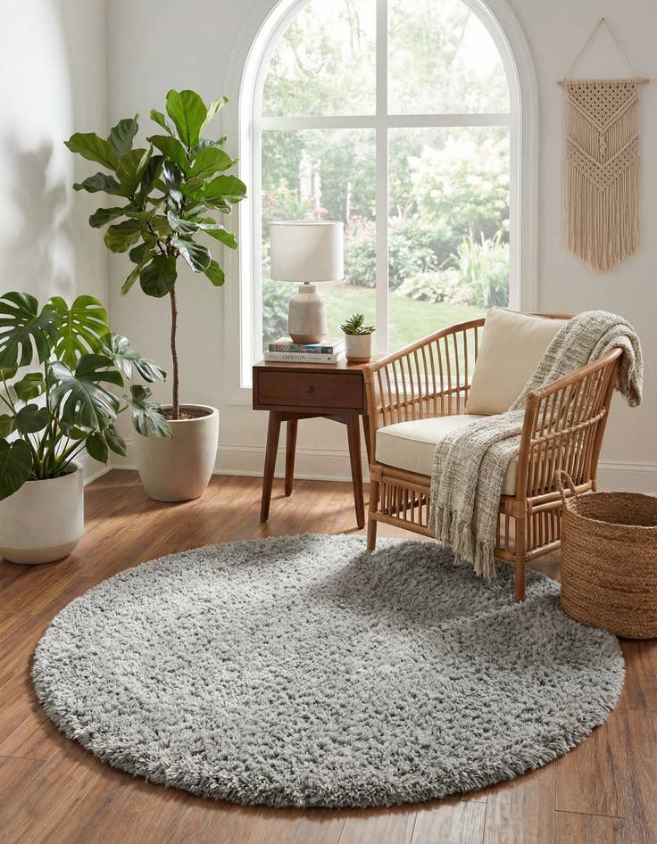 Detail image of 5' x 5' Infinity Shag Round Rug