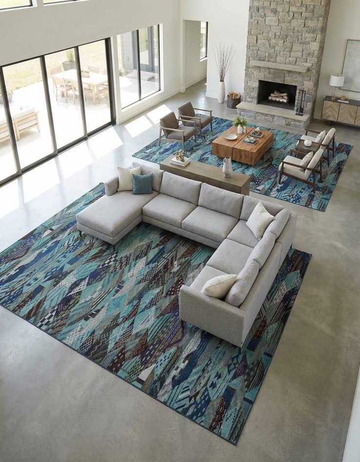 Detail image of 10' 6 x 16' 5  Washable Santa Fe Rug