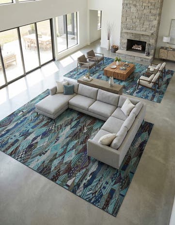 Blue Washable Mesa Rug