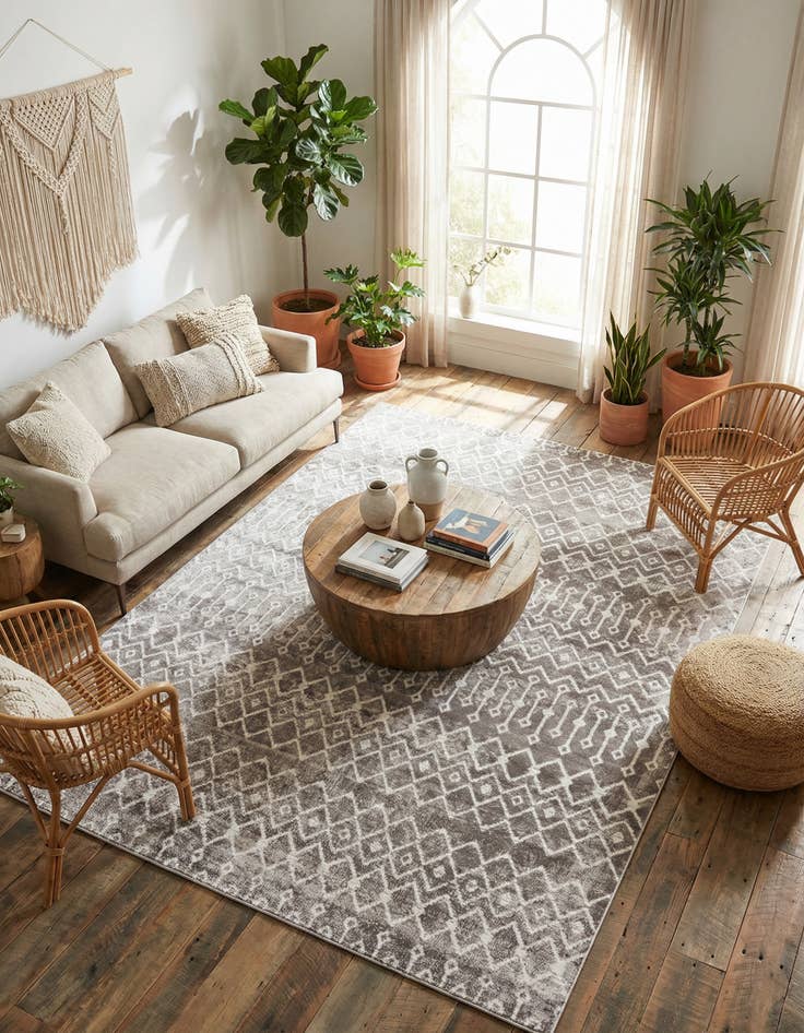 Detail image of 9' x 12' Bohemian Trellis Rug