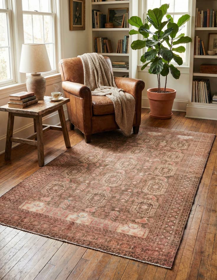 Detail image of 3' 2 x 5' 6 Hand Knotted Ultra Vintage Persian Wool Rug