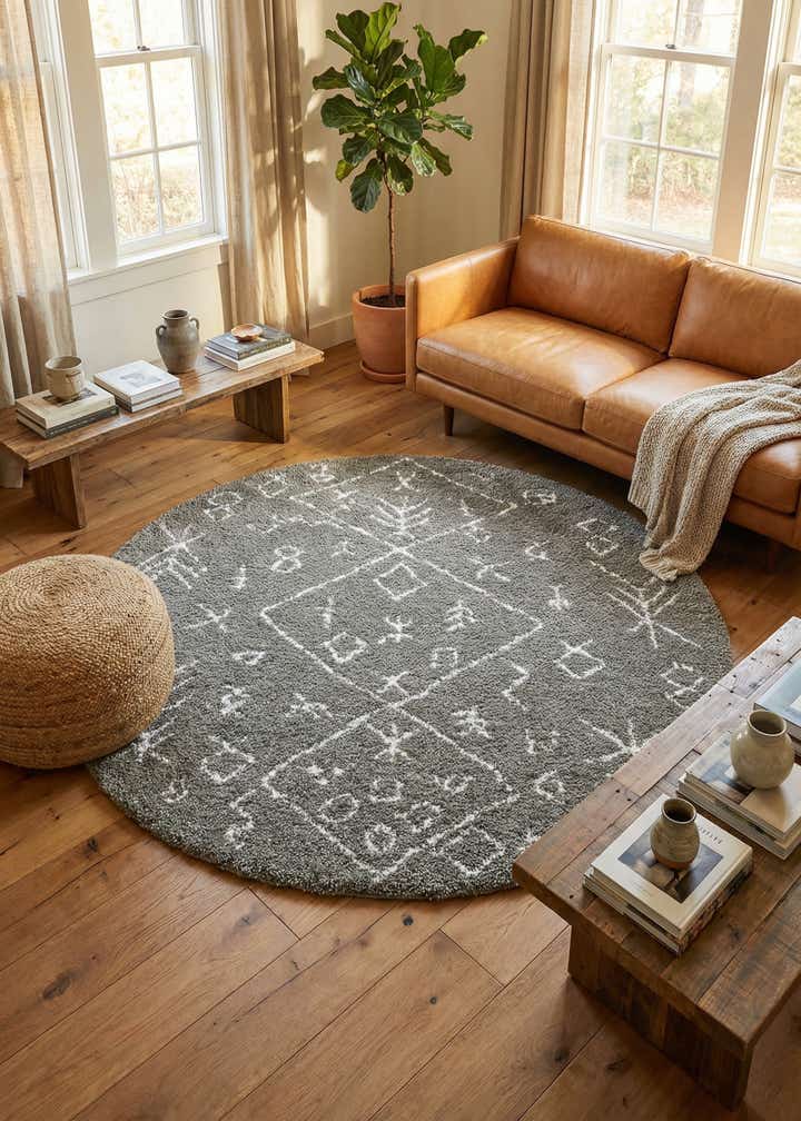 8' x 8' Moroccan Shag Round Rug