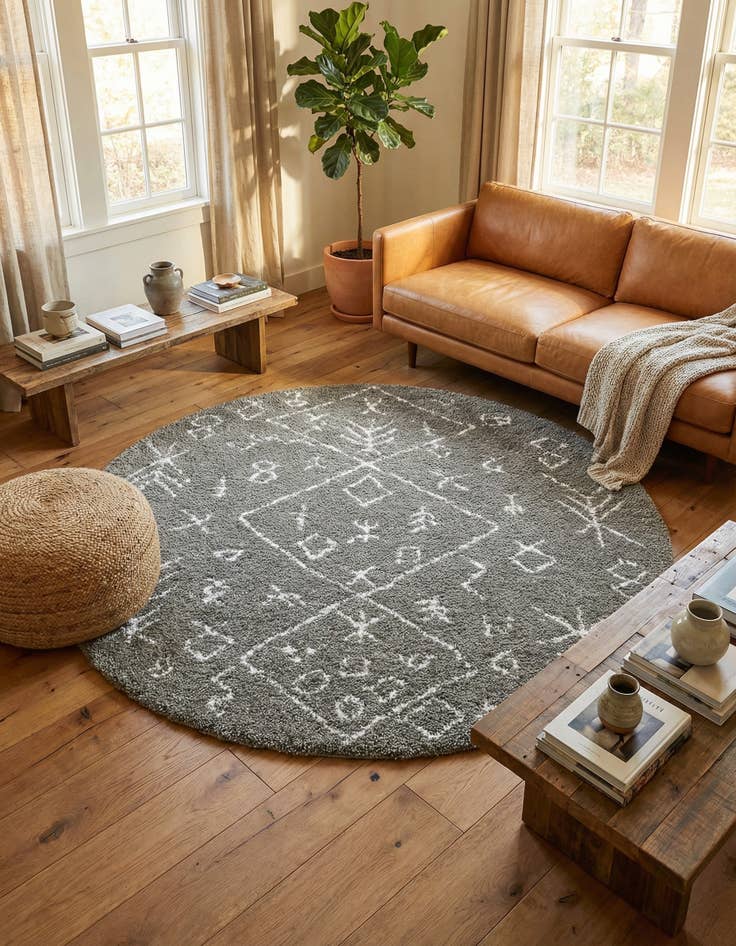 Detail image of 8' x 8' Moroccan Shag Round Rug