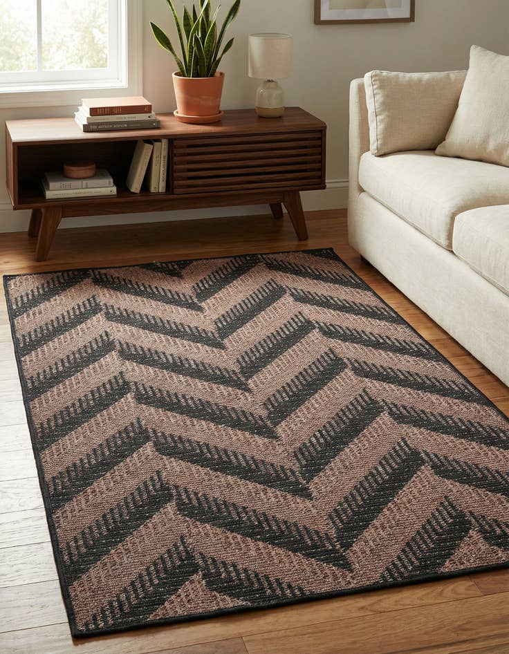 Detail image of 3' 3 x 5' Washable Modern Indoor / Outdoor Rug