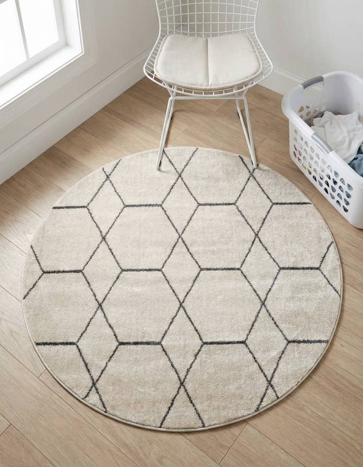 Detail image of 3' x 3' Lattice Frieze Round Rug