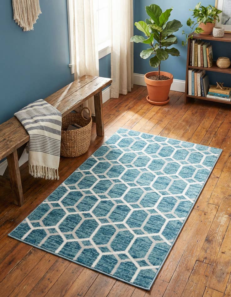 Detail image of  3' 3 x 5' 3 Lattice Trellis Rug