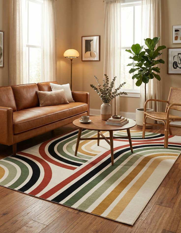 Detail image of 5' x 8' Washable Modern Indoor / Outdoor Rug