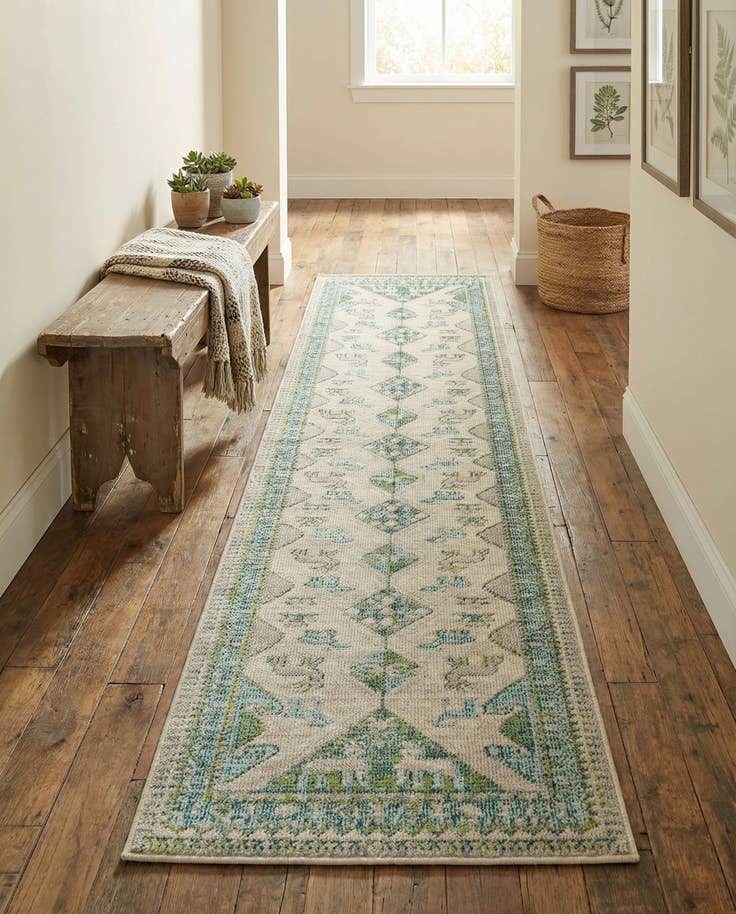 Detail image of 2' 7 x 10' Washable Mesa Runner Rug