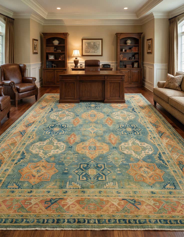 Detail image of 8' 3 x 9' 11 Oushak Wool Rug