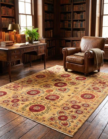 5' x 6' 9 Hand Knotted Ariana Ziegler Oriental Rug