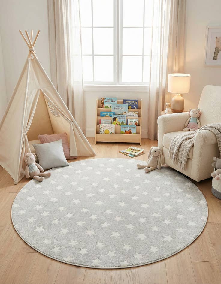 Detail image of 7' 10 x 7' 10 Whimsy Kids Round Rug