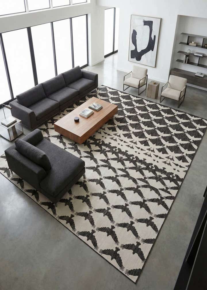 12' x 12' Easy-Clean Modern Indoor / Outdoor Square Rug