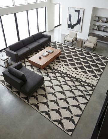 12' x 12' Easy-Clean Modern Indoor / Outdoor Square Rug