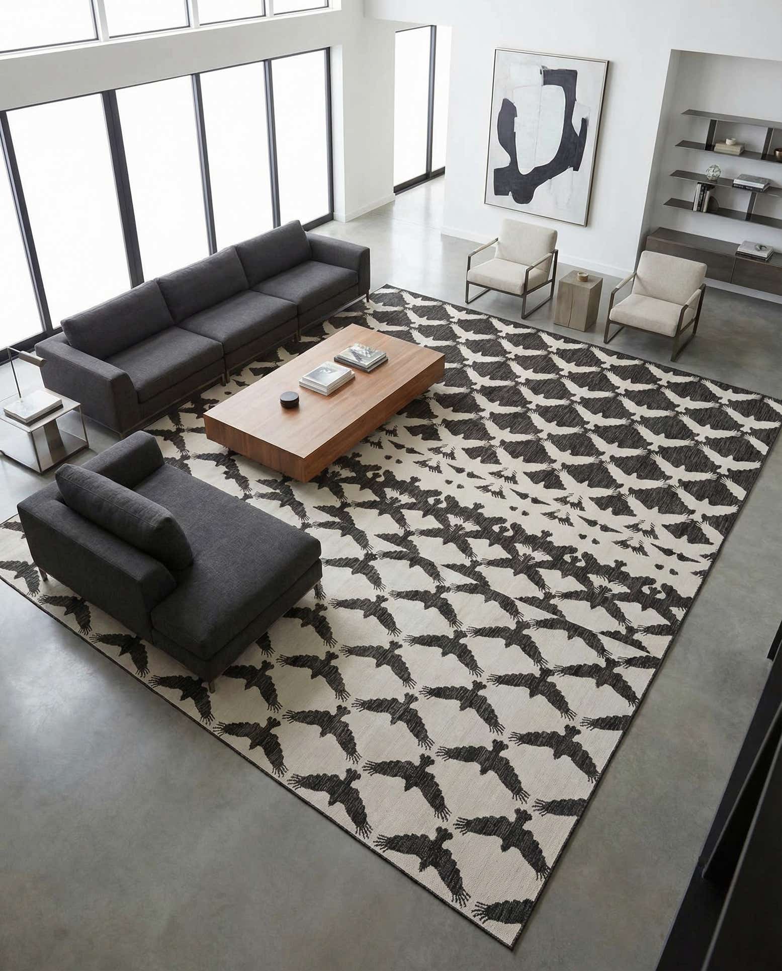 12' x 12' Easy-Clean Modern Indoor / Outdoor Square Rug