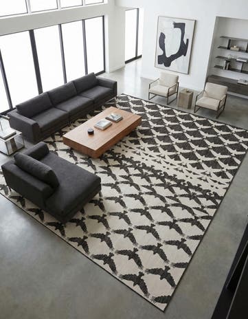 12' x 12' Easy-Clean Modern Indoor / Outdoor Square Rug