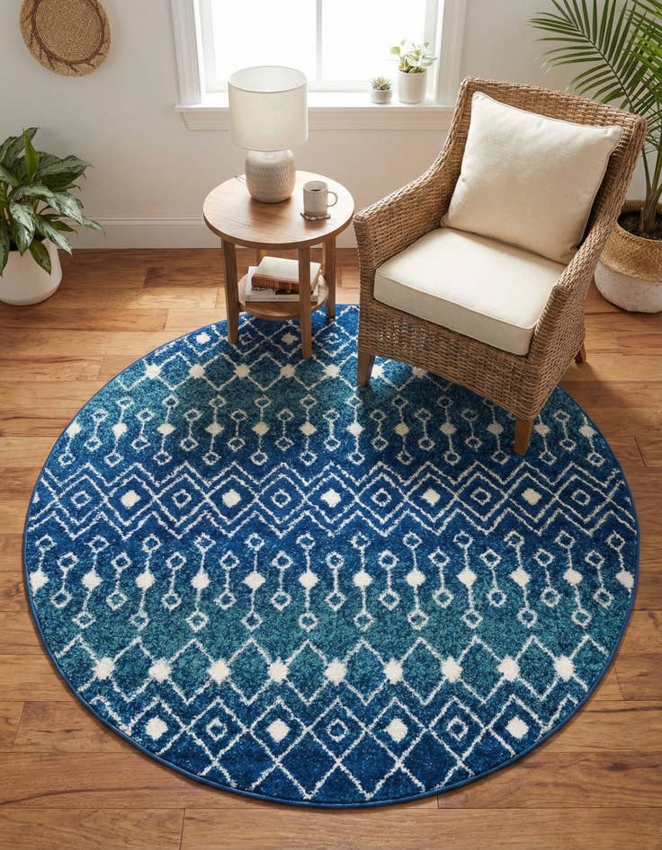 Detail image of 5' 3 x 5' 3 Moroccan Trellis Round Rug