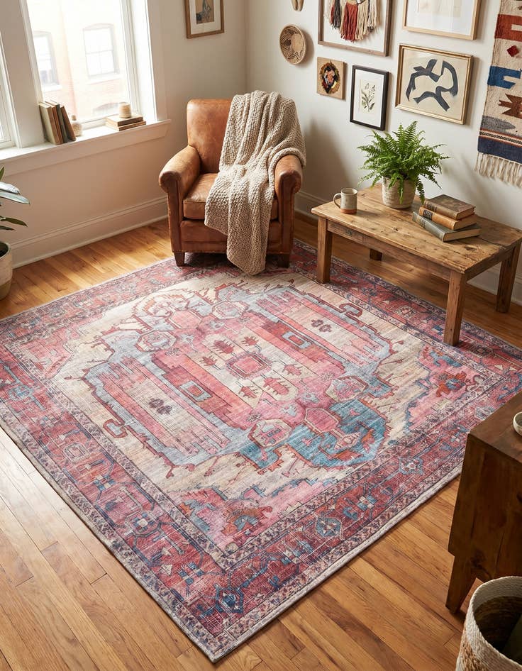 Detail image of 5' 3 x 5' 3 Washable Maahru Square Rug
