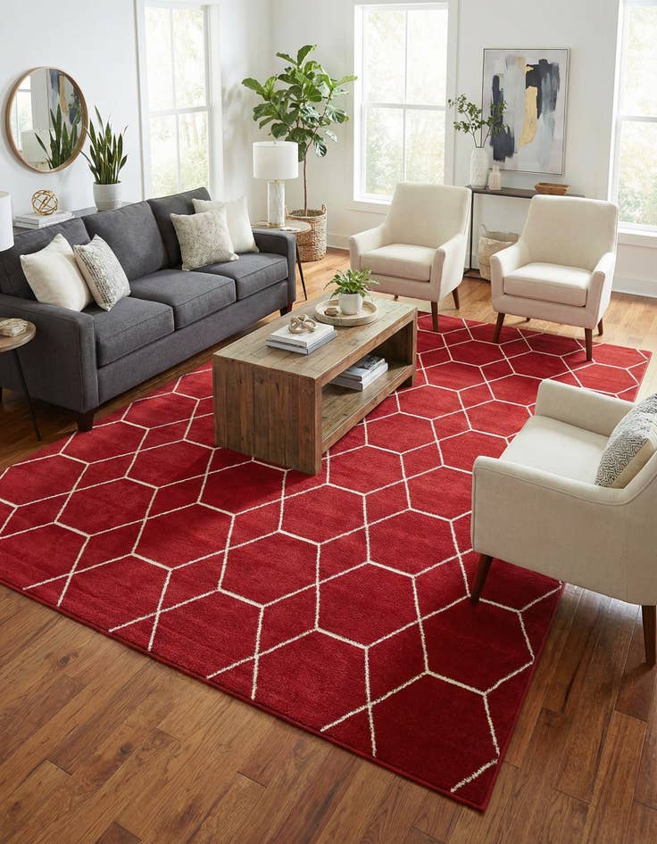 Detail image of 9' x 12' Lattice Frieze Rug