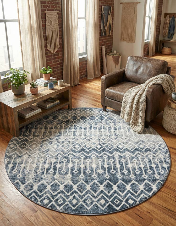Detail image of 7' x 7' Bohemian Trellis Round Rug