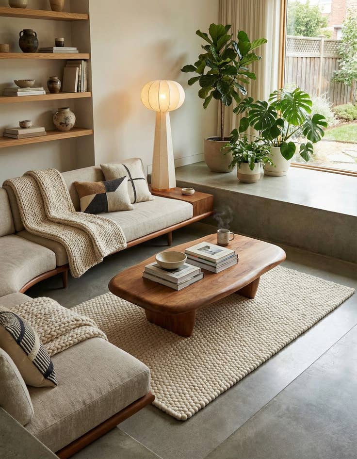 Detail image of 4' 1 x 6' 1 Felt Ball Wool Rug