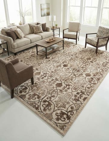 Dark Beige Nepal Square Rug