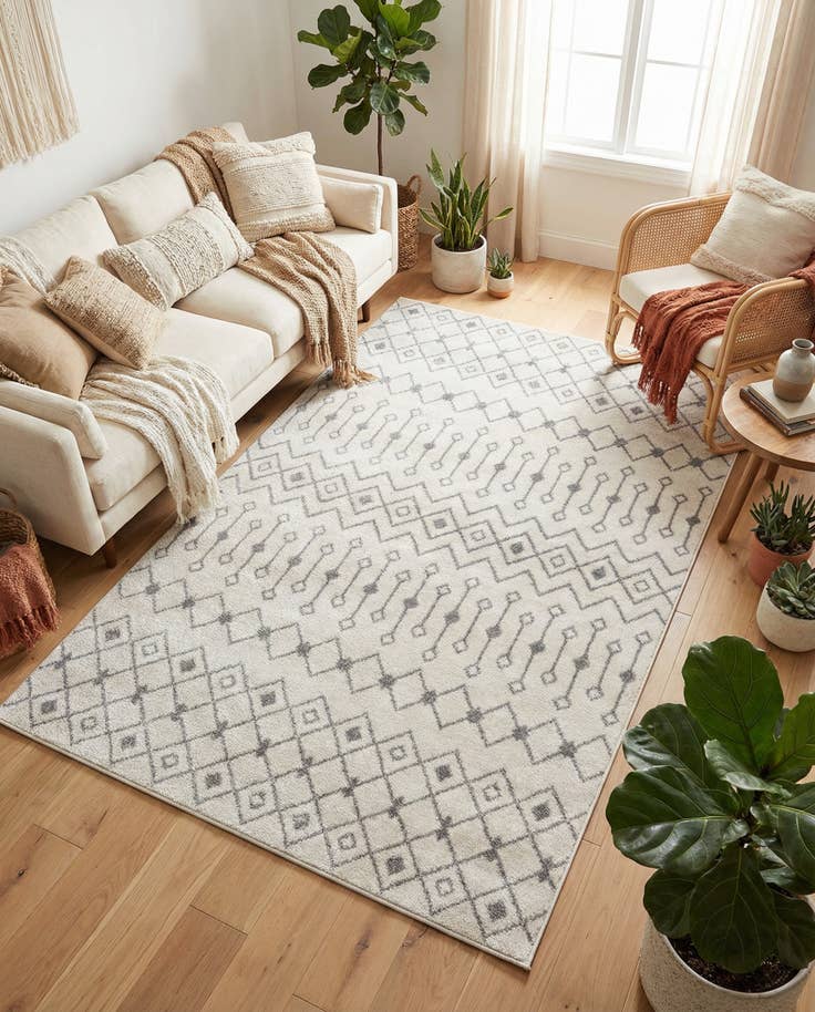 Detail image of 6' x 9' Moroccan Trellis Rug