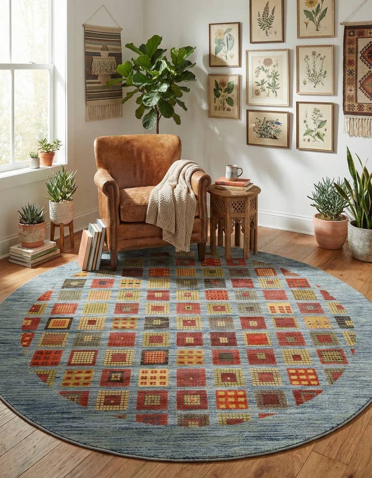 Detail image of  8' x 8' Kashkuli Gabbeh Round Rug