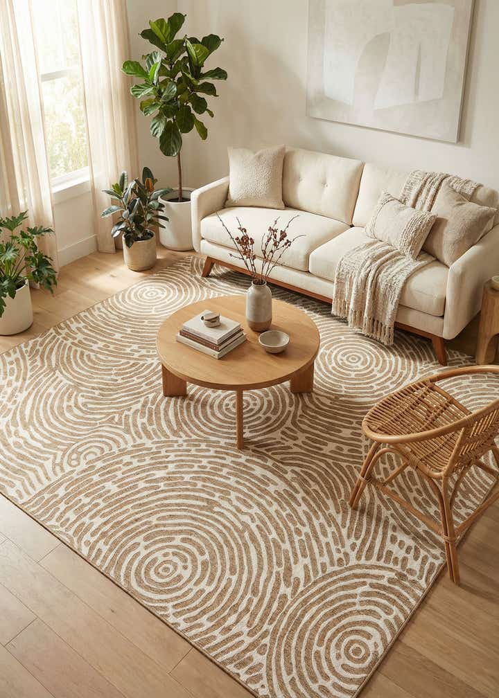 10' x 10' Easy-Clean Modern Indoor / Outdoor Square Rug