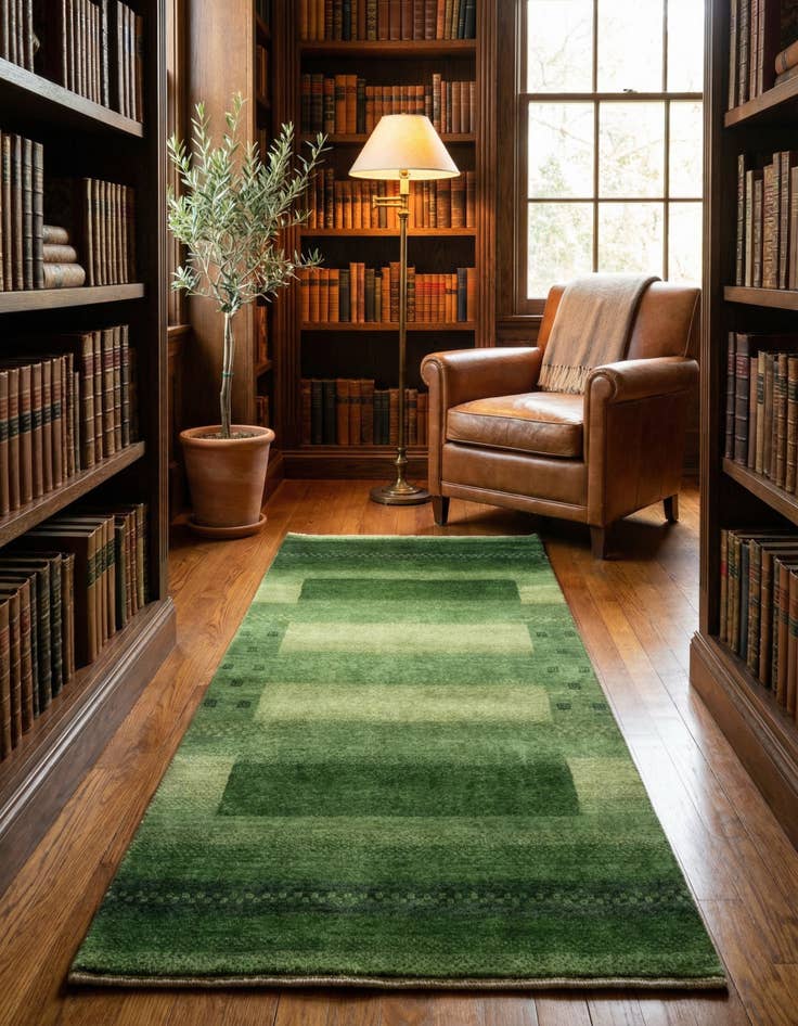 Detail image of 2' 4 x 4' 7 Hand Knotted Gabbeh Wool Runner Rug