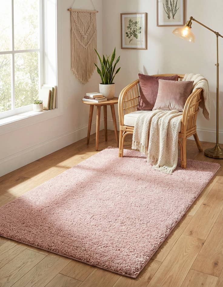 Detail image of 3' 3 x 5' 3 Solid Frieze Rug