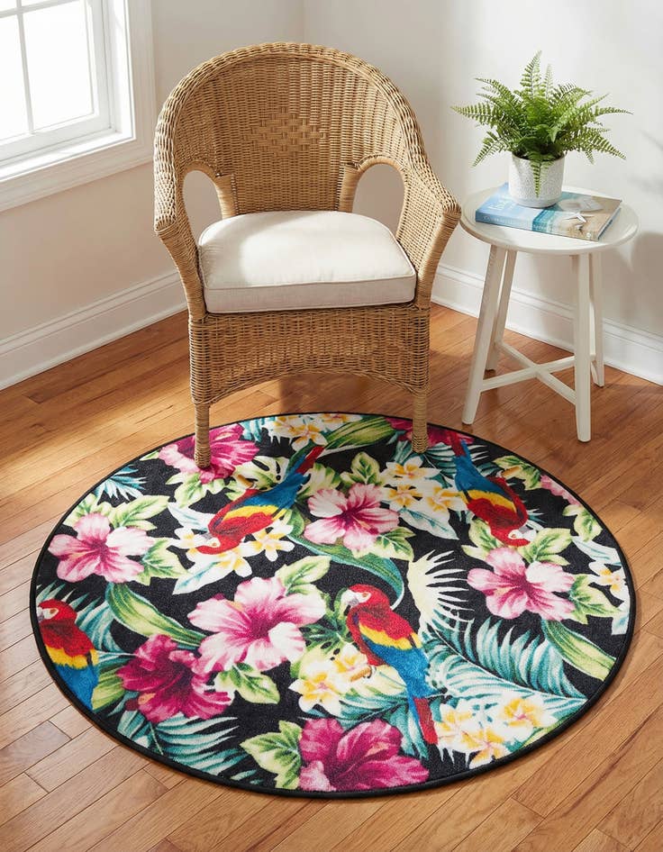 Detail image of 3' 3 x 3' 3  Washable Jill Zarin Caribbean Indoor / Outdoor Round Rug