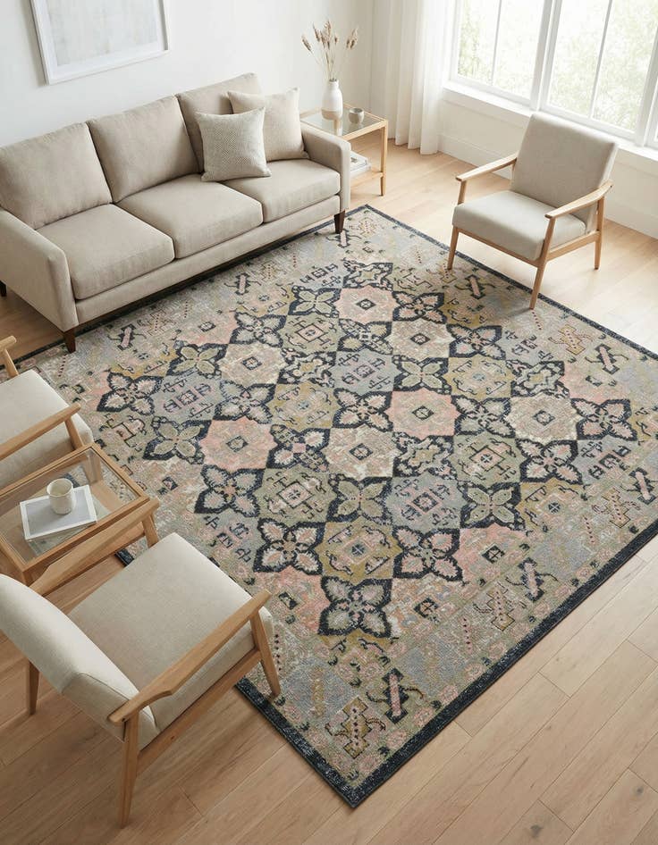 Detail image of 7' 10 x 7' 10 Kamala Washable Square Rug