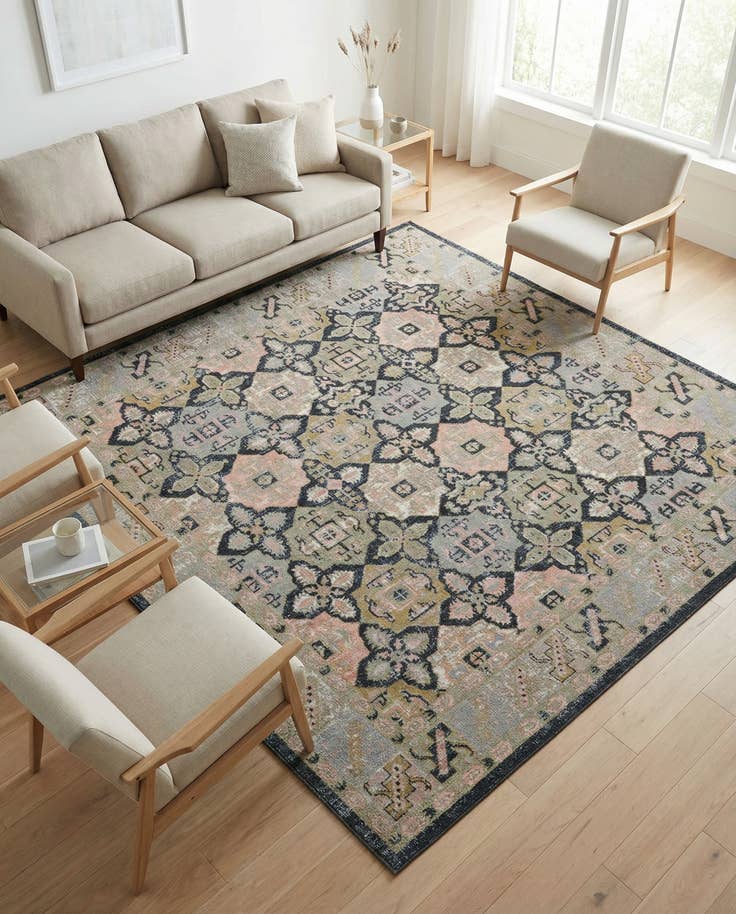 Detail image of 7' 10 x 7' 10 Kamala Washable Square Rug
