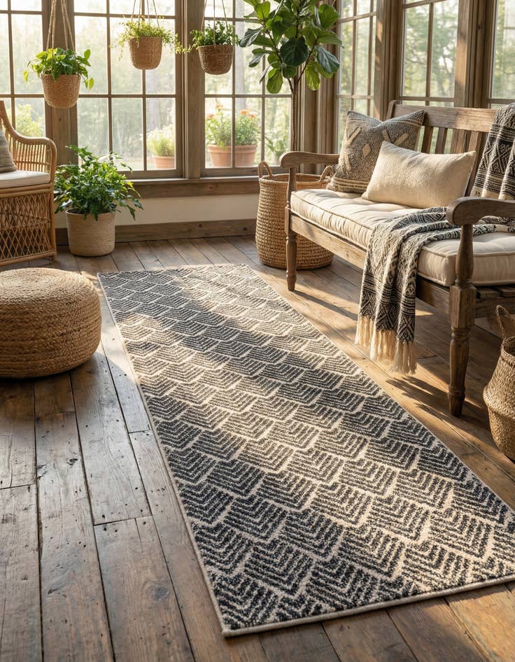Detail image of 2' x 6' Eco Trellis Runner Rug
