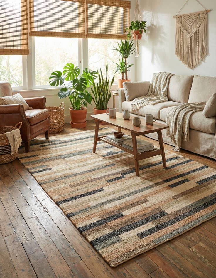 Detail image of 5' 1 x 8'  Hand Woven Kala Handwoven Jute Rug