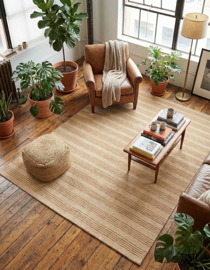 Detail image of  5' 1 x 8' Jill Zarin Striped Wool Rug