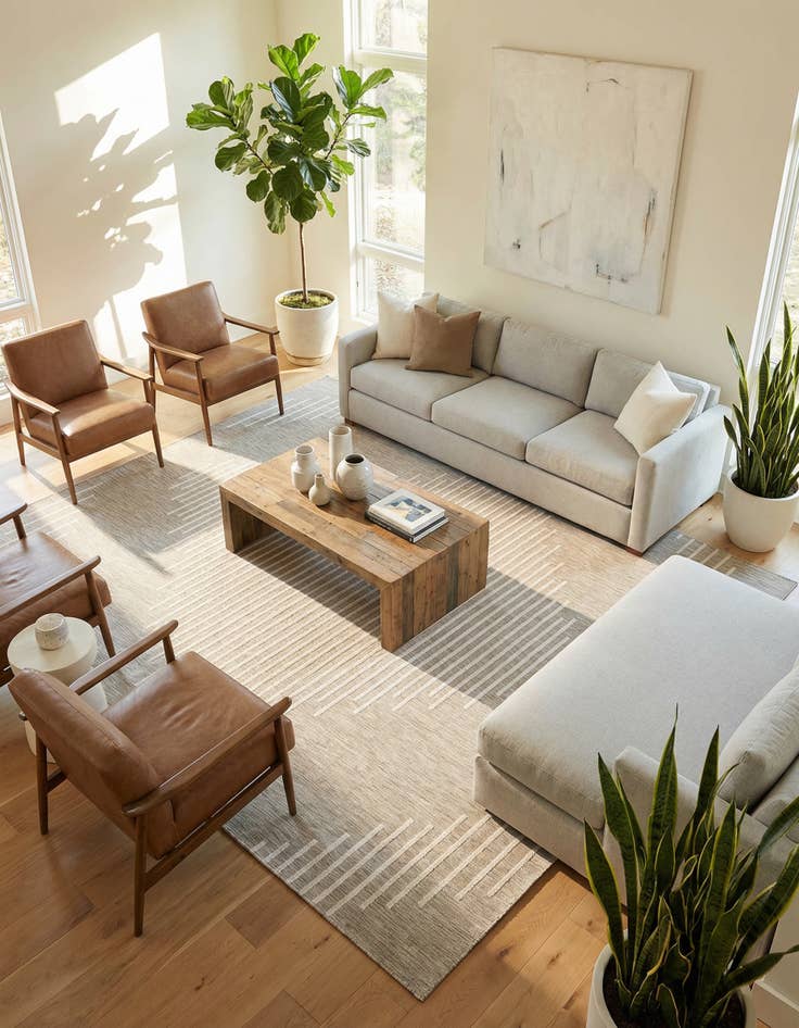 Detail image of 10' x 10'  Washable Modern Indoor / Outdoor Square Rug