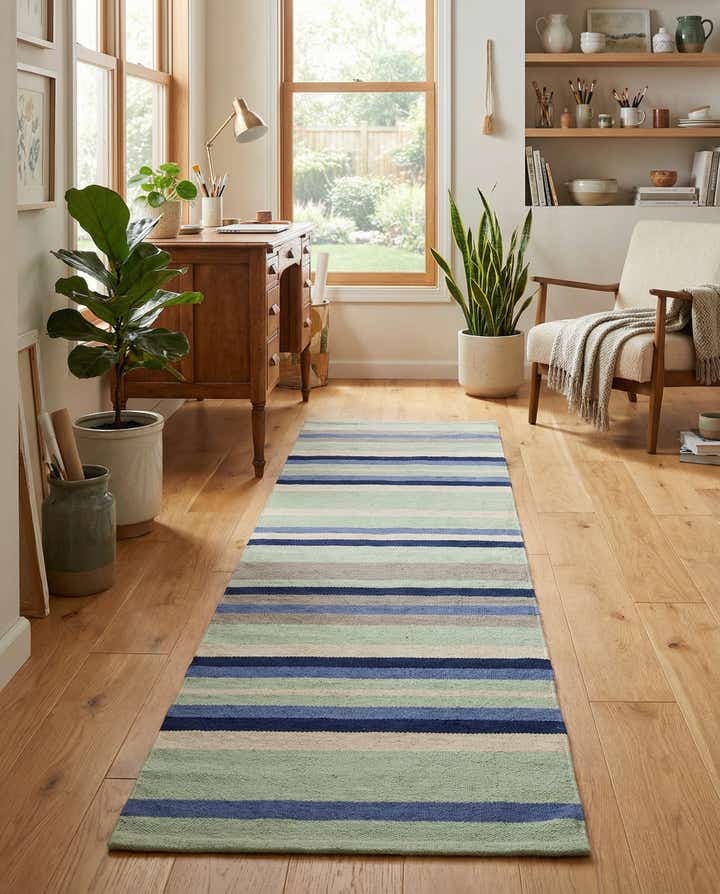2' x 8' Hand Woven Flatweave Cotton Dhurrie Runner Rug