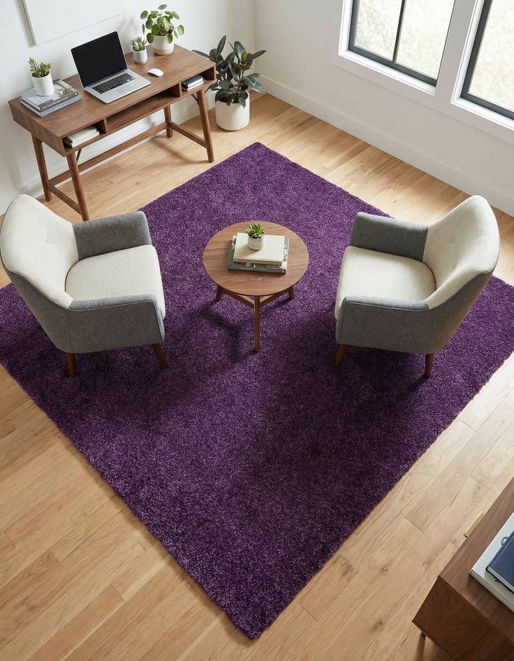 Detail image of 6' x 6' Solid Frieze Square Rug