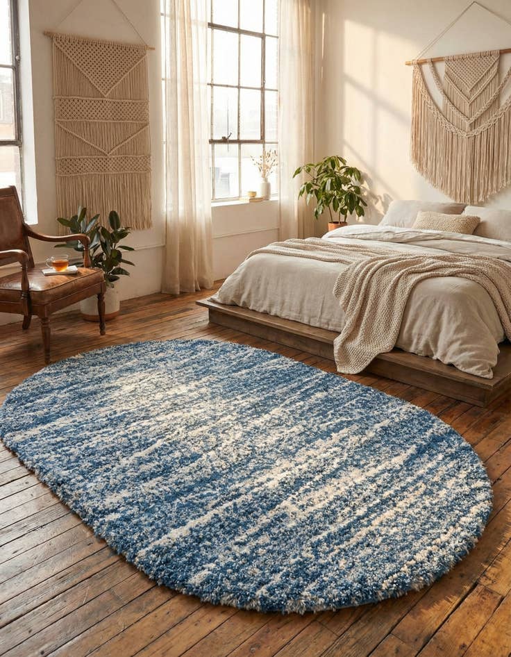 Detail image of 5' 3 x 8' Serenity Shag Oval Rug