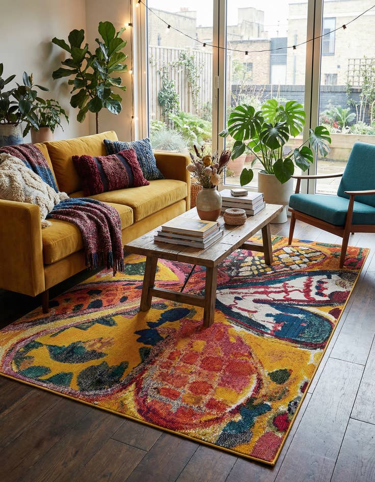 Detail image of 5' 3 x 8' Washable Haerfest Rug