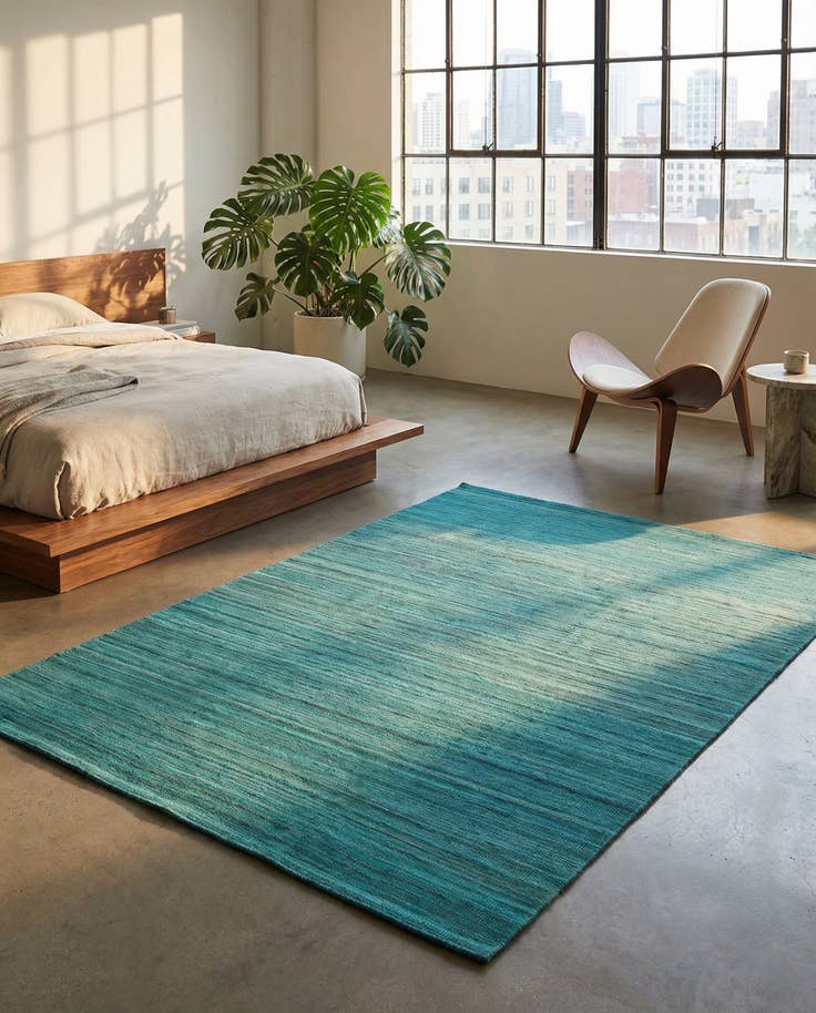 Detail image of 6' 8 x 9' 5 Hand Woven Kilim Modern Wool Rug