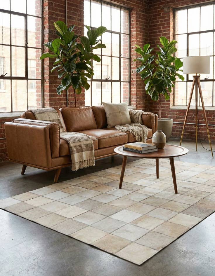 Detail image of 4' x 5' 10 Cowhide Stocks Rug