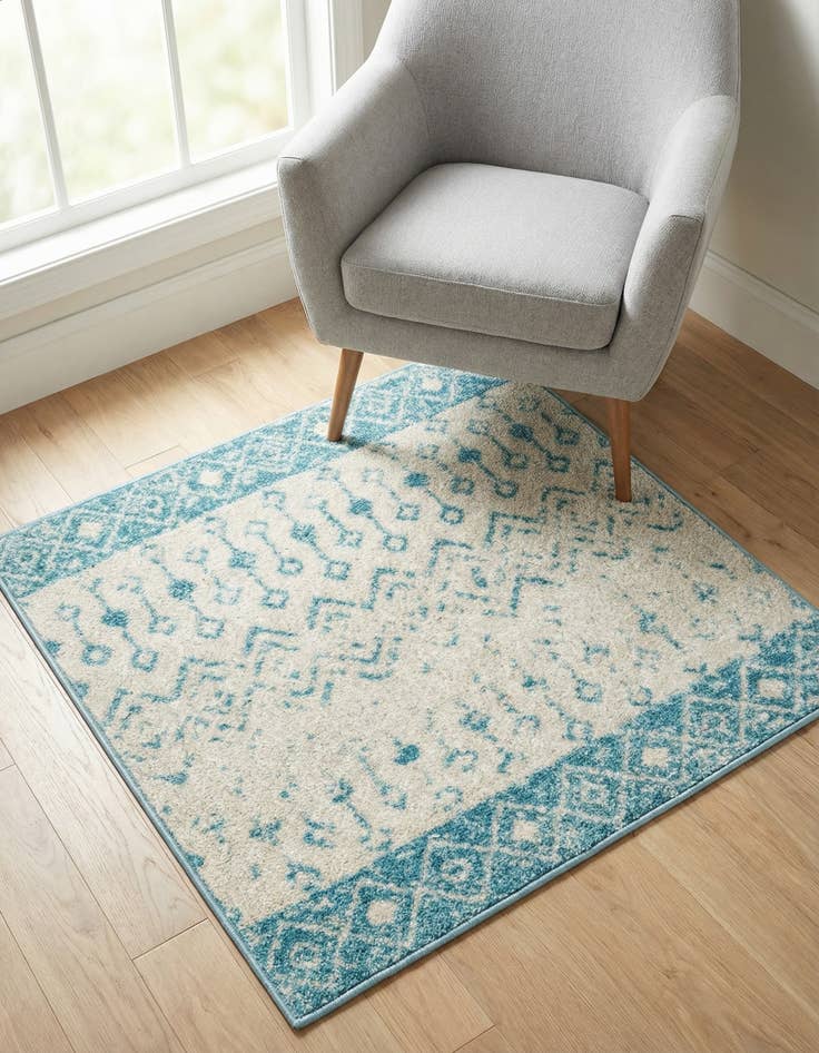 Detail image of 3' x 3' Moroccan Trellis Square Rug