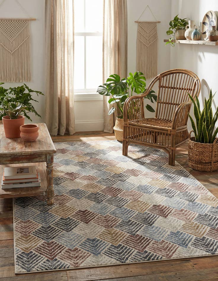 Detail image of 5' 3 x 8' Eco Trellis Rug