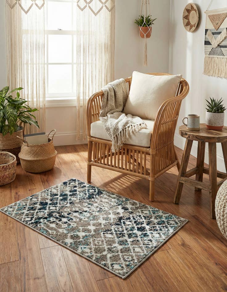 Detail image of  2' x 3' Moroccan Trellis Rug