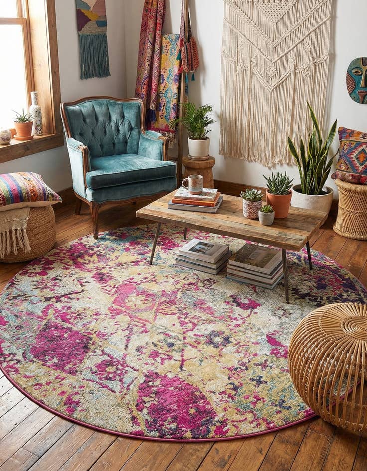 Detail image of 8' x 8' Washable El Paso Round Rug
