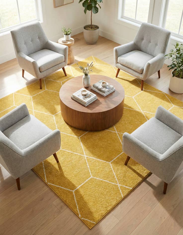 Detail image of 7' 10 x 7' 10 Trellis Frieze Square Rug