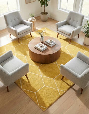 7' 10 x 7' 10 Lattice Frieze Square Rug