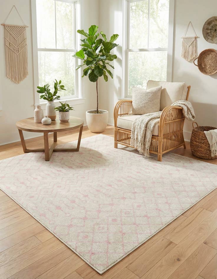 Detail image of 7' 10 x 7' 10 Moroccan Trellis Square Rug